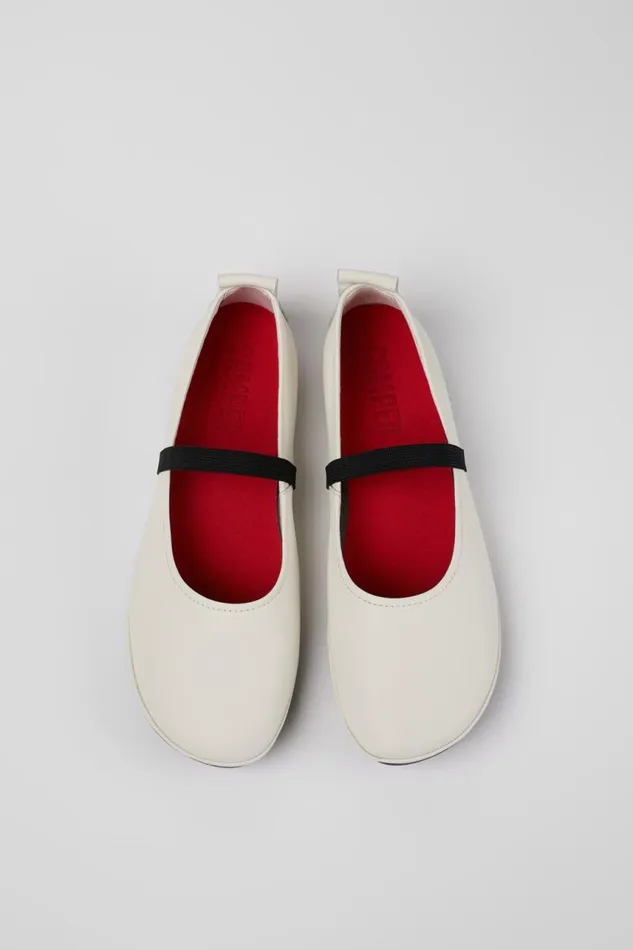 Women Camper Ballerinas Right White Leather Mary Jane Women Camper Ballerinas Right White Leather Mary Jane