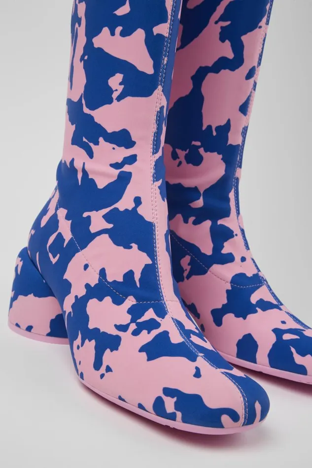 Women Camper Boots Niki Multicolored Textile Bootie