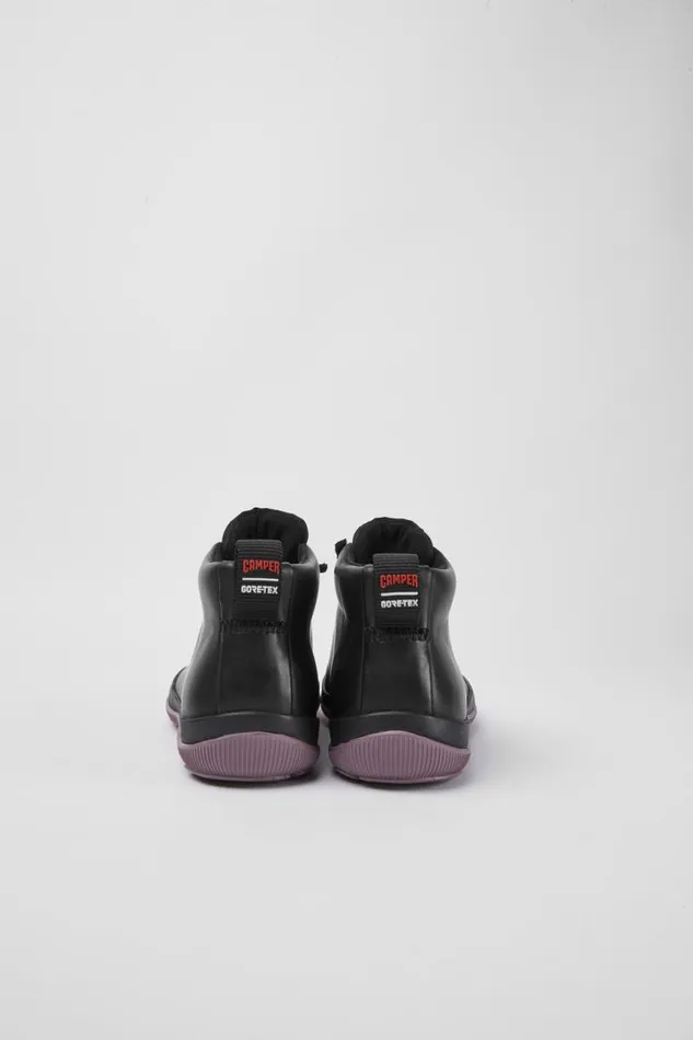 Women Camper Flat Shoes Peu Pista GORETEX Black Leather Shoes Women Camper Flat Shoes Peu Pista GORETEX Black Leather Shoes