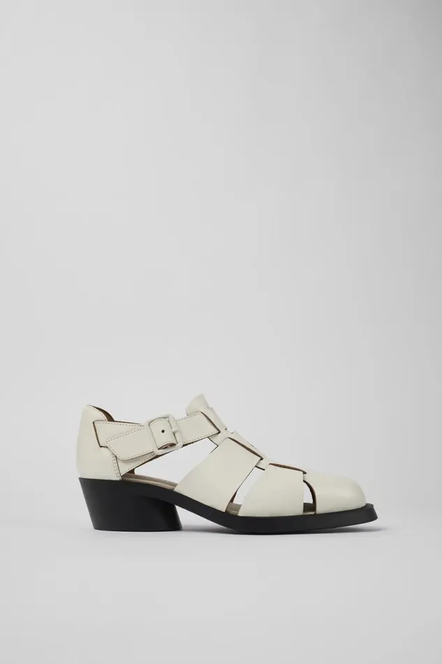 Women Camper Formal Shoes Bonnie White Leather Sandal Women Camper Formal Shoes Bonnie White Leather Sandal