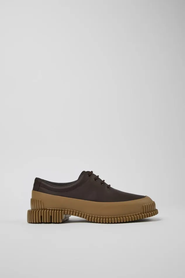 Women Camper Formal Shoes Pix Brown Leather Laceup Shoes Women Camper Formal Shoes Pix Brown Leather Laceup Shoes