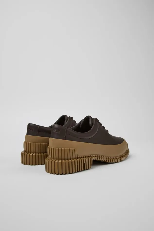 Women Camper Formal Shoes Pix Brown Leather Laceup Shoes Women Camper Formal Shoes Pix Brown Leather Laceup Shoes