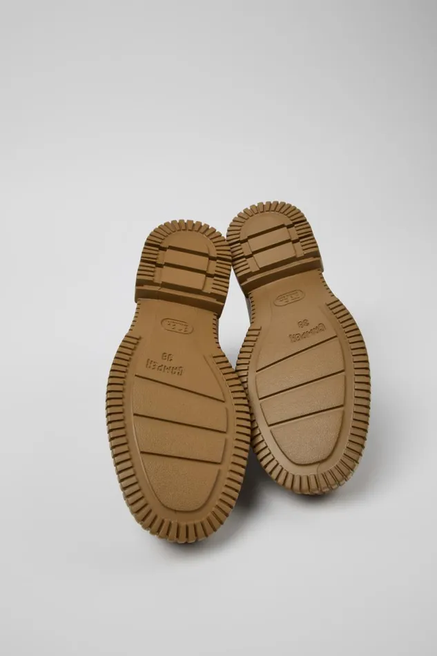 Women Camper Formal Shoes Pix Brown Leather Laceup Shoes Women Camper Formal Shoes Pix Brown Leather Laceup Shoes