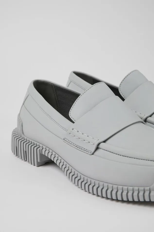Women Camper Formal Shoes Pix Gray Leather Loafer