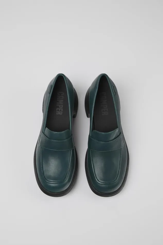 Women Camper Formal Shoes Thelma Green Leather Loafer Women Camper Formal Shoes Thelma Green Leather Loafer
