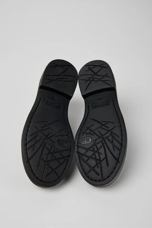 Women Camper Formal Shoes Twins Black Leather Loafers