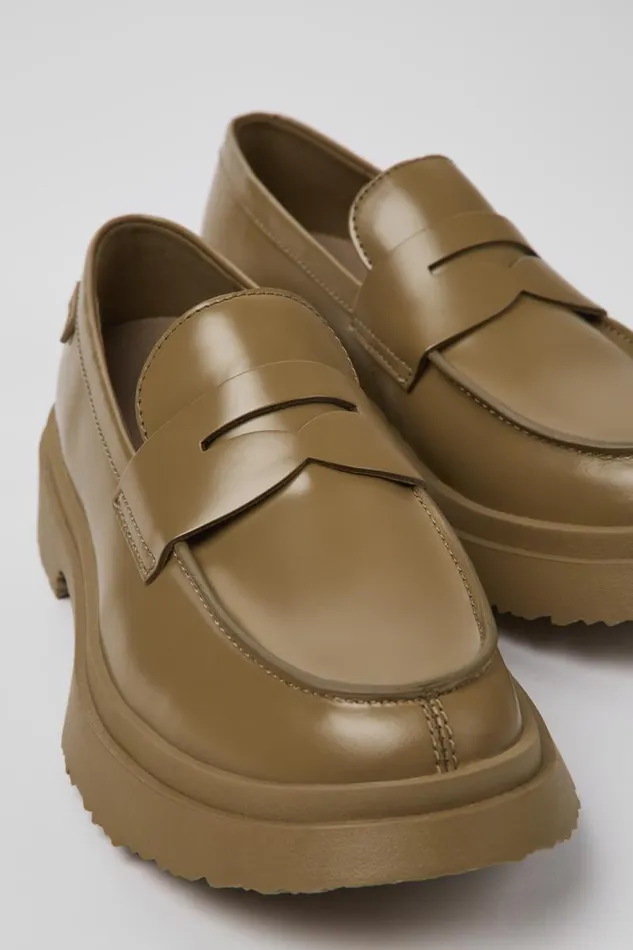 Women Camper Formal Shoes Walden Brown Leather Loafer