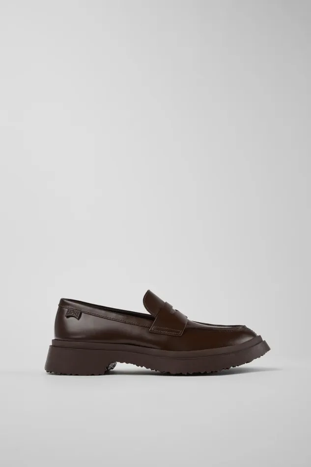 Women Camper Formal Shoes Walden Brown Leather Loafers Women Camper Formal Shoes Walden Brown Leather Loafers