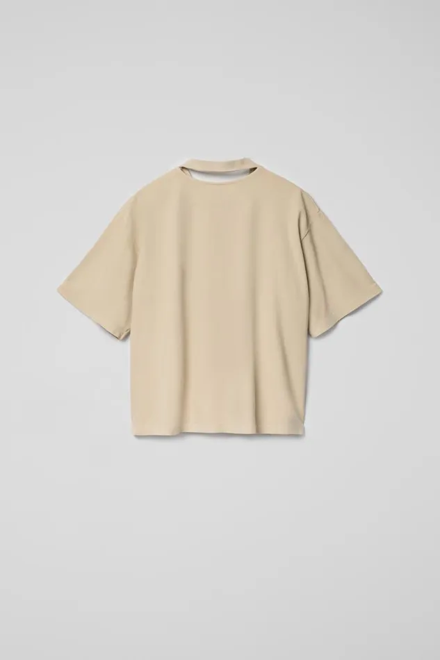 Women Camper Jersey TShirt Beige Cotton Tshirt Women Camper Jersey TShirt Beige Cotton Tshirt