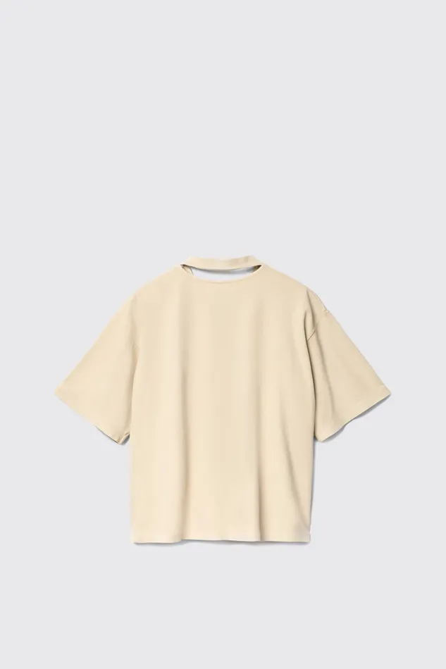 Women Camper Jersey TShirt Beige Cotton Tshirt Women Camper Jersey TShirt Beige Cotton Tshirt