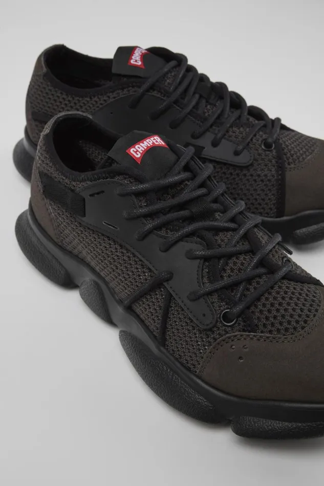 Women Camper Sneakers Karst Gray And Black TENCEL and MIRIUM Sneaker