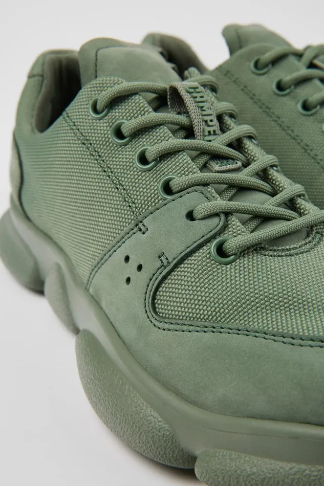 Women Camper Sneakers Karst Green Leather And Recycled PET Sneakers