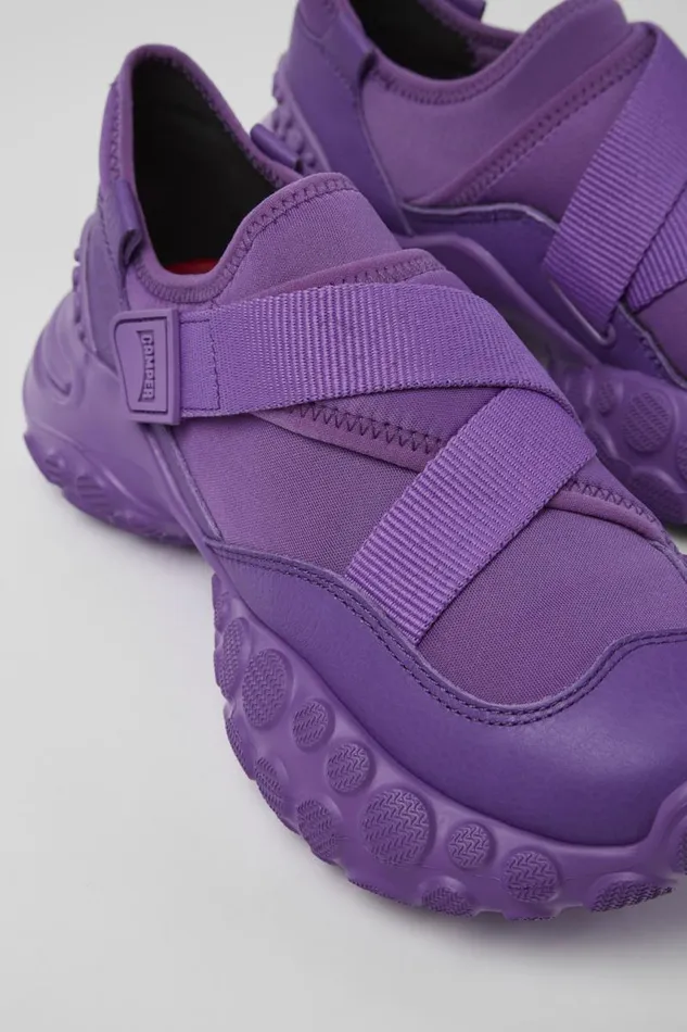 Women Camper Sneakers Pelotas Mars Purple TextileLeather Sneaker