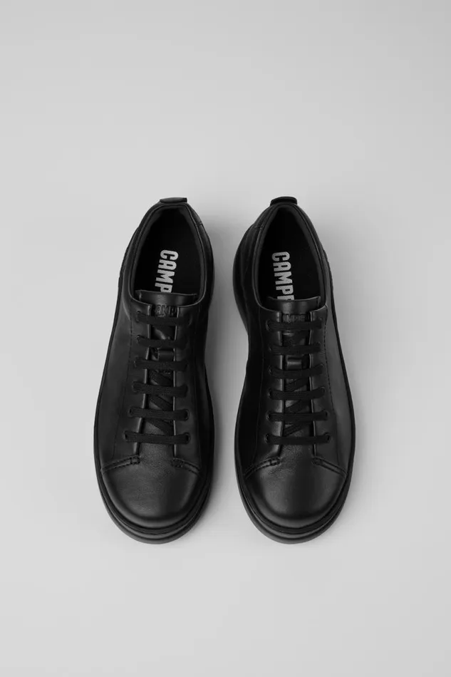Women Camper Sneakers Runner Up Black Leather Sneakers