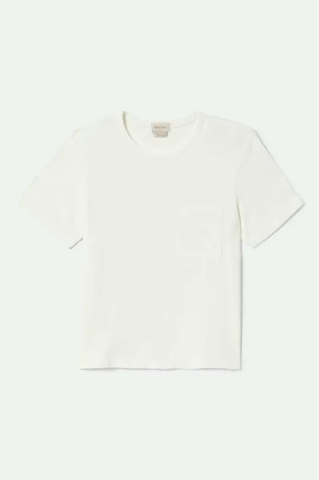 Women Carefree Organic Garment Dye Perfect TShirt Off White Brixton Tops