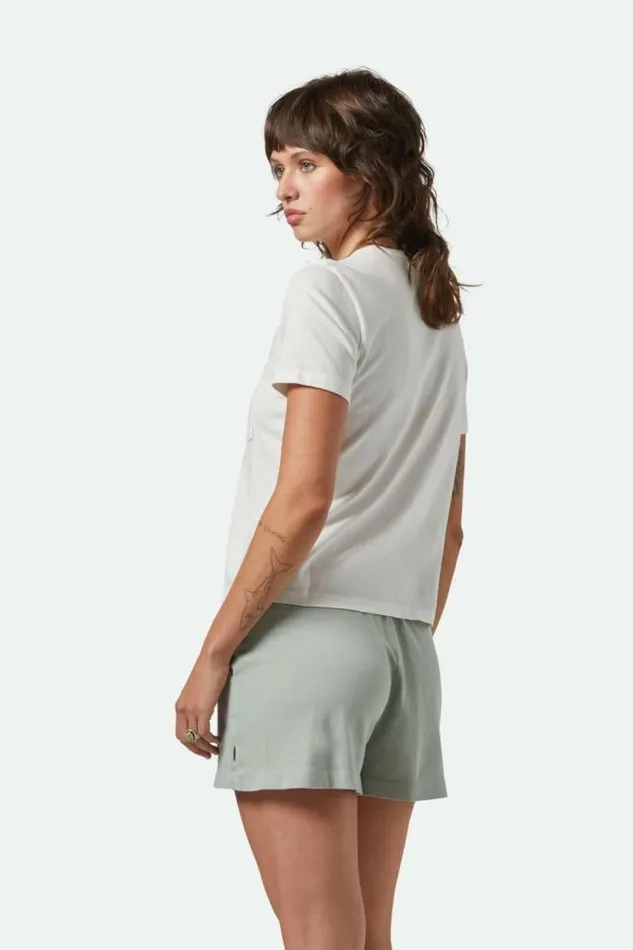 Women Carefree Organic Garment Dye Perfect TShirt Off White Brixton Tops