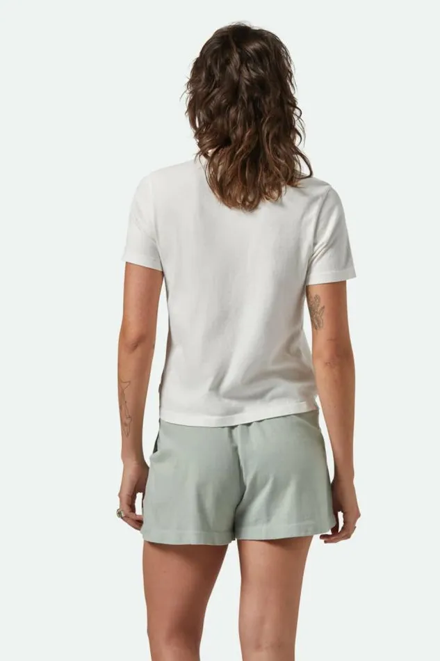 Women Carefree Organic Garment Dye Perfect TShirt Off White Brixton Tops