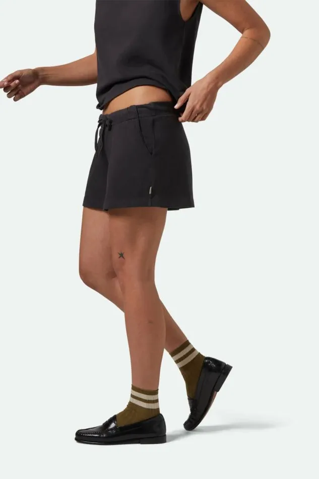 Women Carefree Organic Garment Dyed Lounge Short Black Brixton Shorts