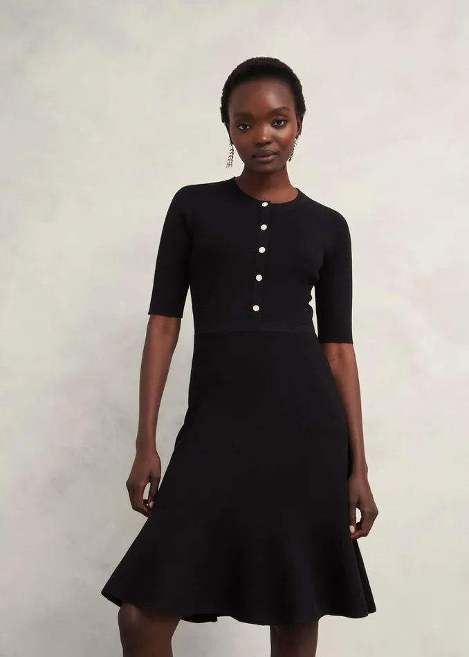 Women Cece Knitted Dress Hobbs Black Hobbs Dresses and Jumpsuits