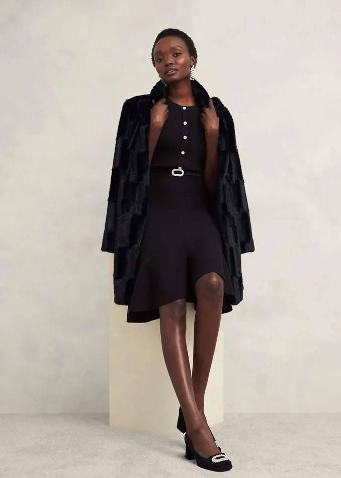 Women Cece Knitted Dress Hobbs Black Hobbs Dresses and Jumpsuits