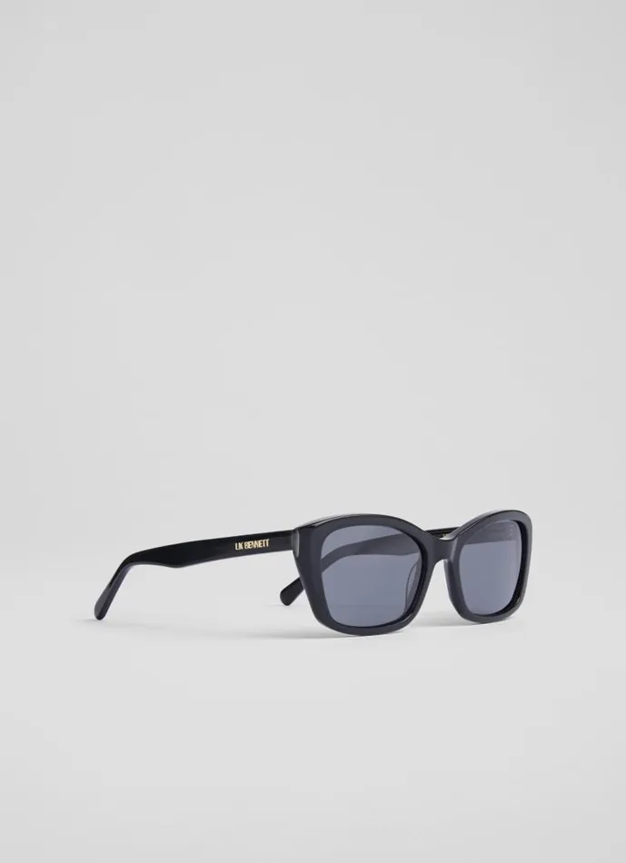 Women Celeste Black Acetate Sunglasses LKBennett Sunglasses
