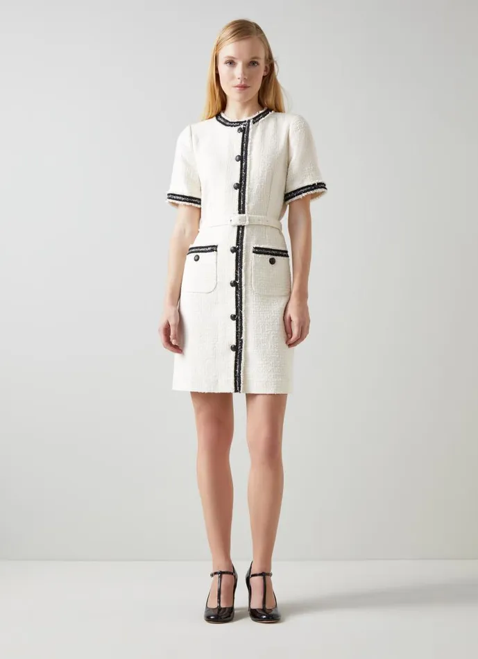 Women Charlie Ivory Italian Recycled CottonBlend Tweed Dress Ivory LKBennett Dresses Women Charlie Ivory Italian Recycled CottonBlend Tweed Dress Ivory LKBennett Dresses