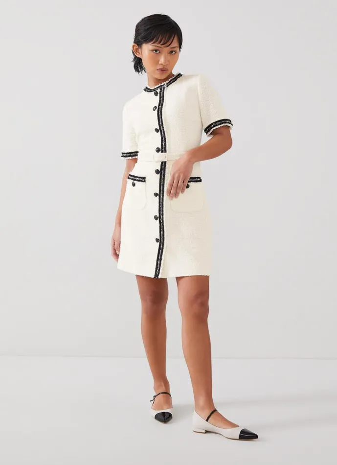 Women Charlie Petite Ivory Italian Recycled CottonBlend Tweed Dress Ivory LKBennett Dresses Women Charlie Petite Ivory Italian Recycled CottonBlend Tweed Dress Ivory LKBennett Dresses