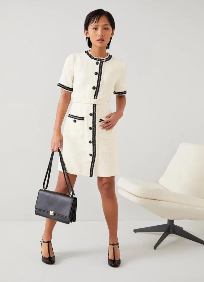 Women Charlie Petite Ivory Italian Recycled CottonBlend Tweed Dress Ivory LKBennett Dresses Women Charlie Petite Ivory Italian Recycled CottonBlend Tweed Dress Ivory LKBennett Dresses