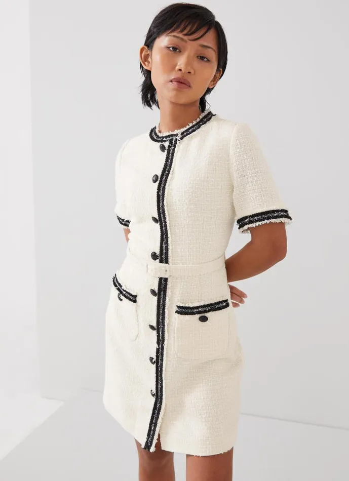 Women Charlie Petite Ivory Italian Recycled CottonBlend Tweed Dress Ivory LKBennett Dresses Women Charlie Petite Ivory Italian Recycled CottonBlend Tweed Dress Ivory LKBennett Dresses