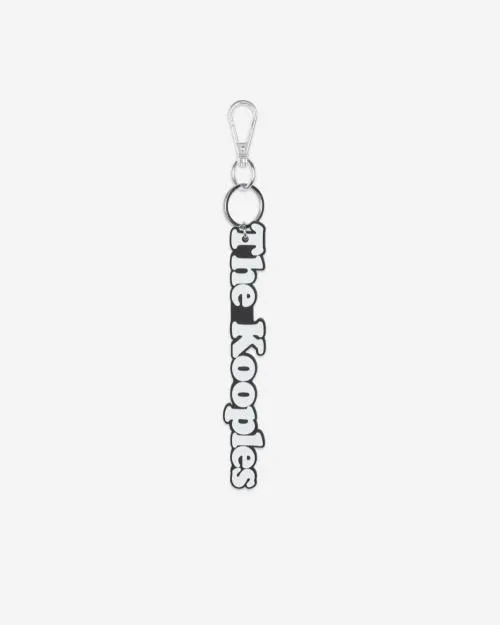 Women Charms The Kooples Black And White Logo Bag Charm White
