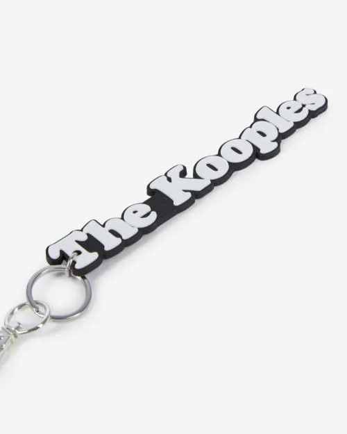 Women Charms The Kooples Black And White Logo Bag Charm White