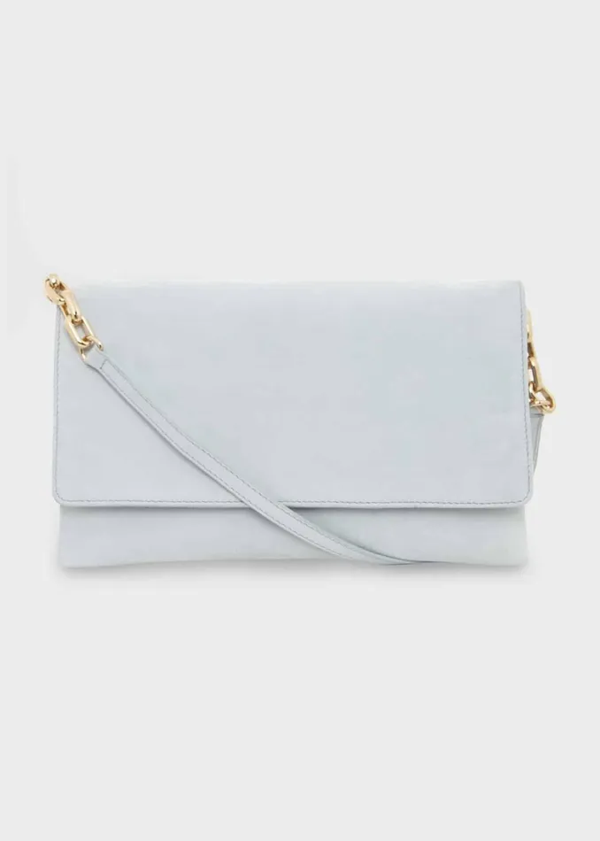 Women Chelsea Suede Clutch Bag Pale Blue Hobbs Bags