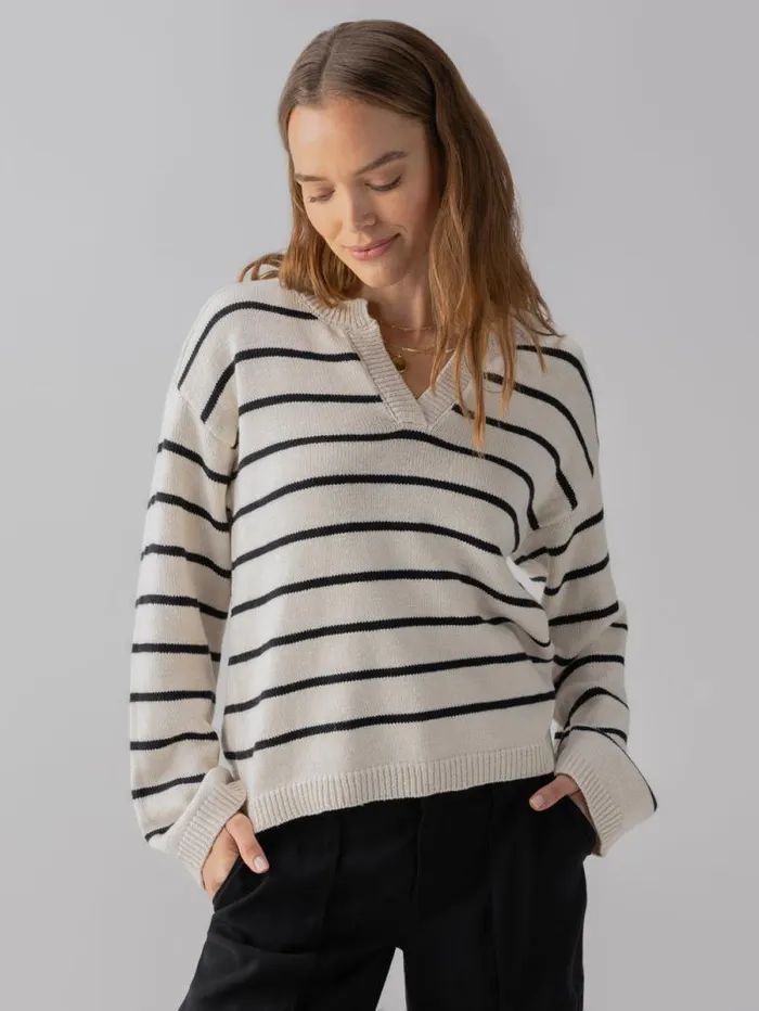 Women Chill Vibes Sweater Chalk Black Stripe Sanctuary Clothing Sweaters and Cardis Women Chill Vibes Sweater Chalk Black Stripe Sanctuary Clothing Sweaters and Cardis