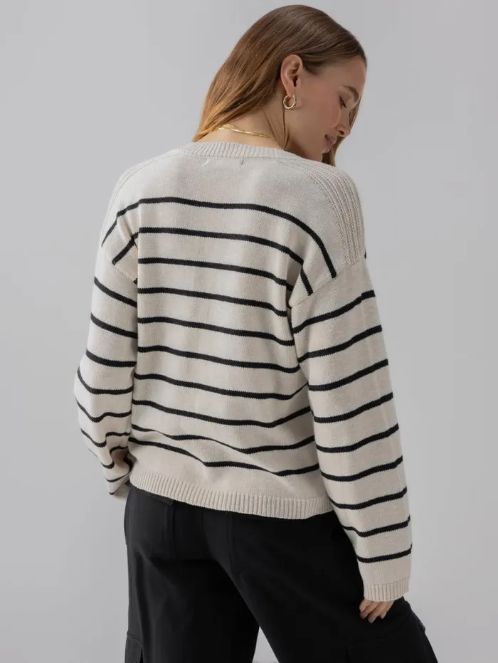 Women Chill Vibes Sweater Chalk Black Stripe Sanctuary Clothing Sweaters and Cardis