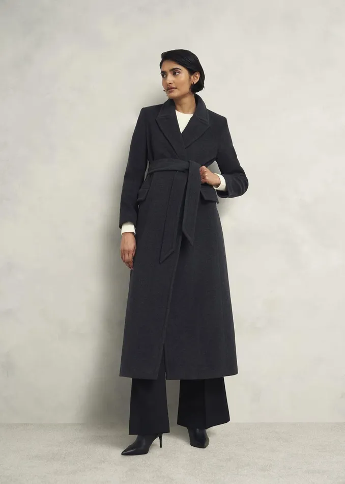 Women Clarendon Wool Blend Coat Charcoal Hobbs Coats and Jackets