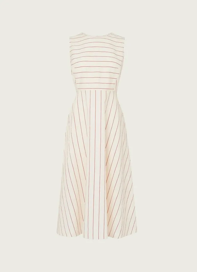 Women Clementine Cream And Red Stripe CottonLinen Dress Multi LKBennett Dresses Women Clementine Cream And Red Stripe CottonLinen Dress Multi LKBennett Dresses