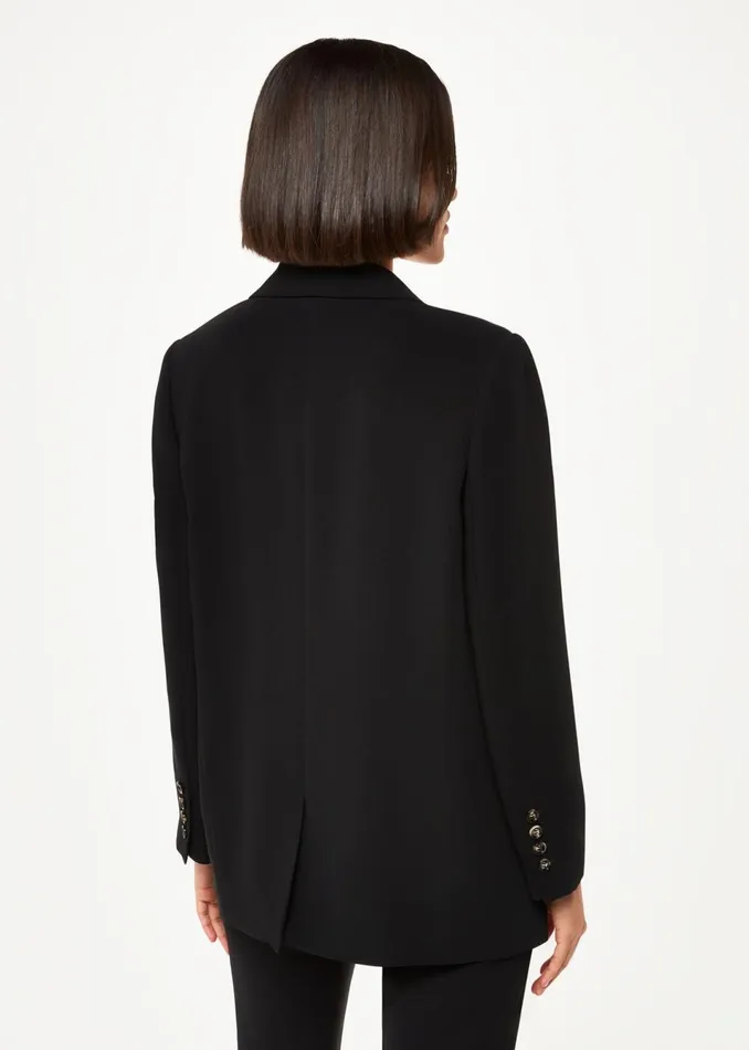 Women Coats and Jackets Whistles Black Crepe Boyfriend Blazer