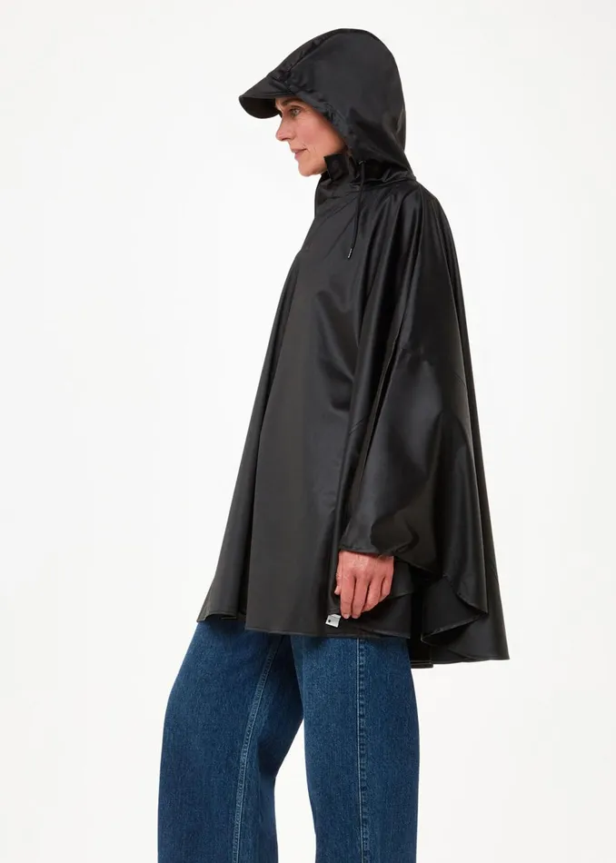 Women Coats and Jackets Whistles Black Rains Cape
