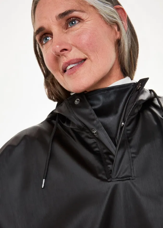Women Coats and Jackets Whistles Black Rains Cape