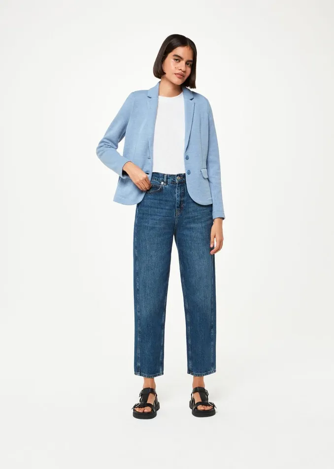 Women Coats and Jackets Whistles Blue Slim Jersey Jacket
