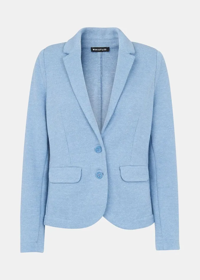 Women Coats and Jackets Whistles Blue Slim Jersey Jacket