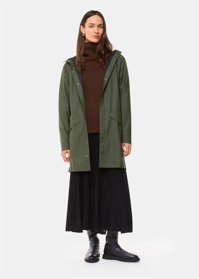Women Coats and Jackets Whistles Dark Green Rains Long Jacket