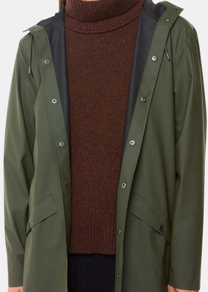 Women Coats and Jackets Whistles Dark Green Rains Long Jacket
