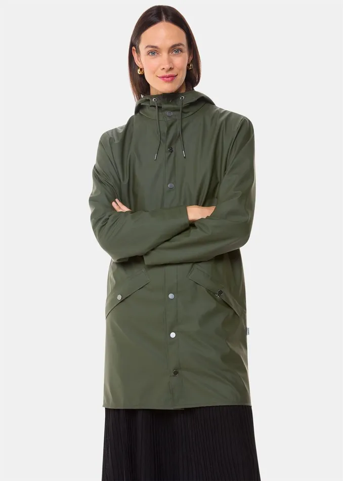 Women Coats and Jackets Whistles Dark Green Rains Long Jacket