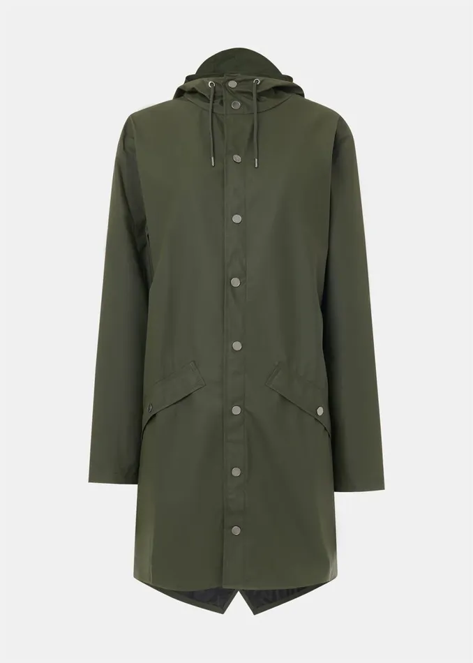 Women Coats and Jackets Whistles Dark Green Rains Long Jacket