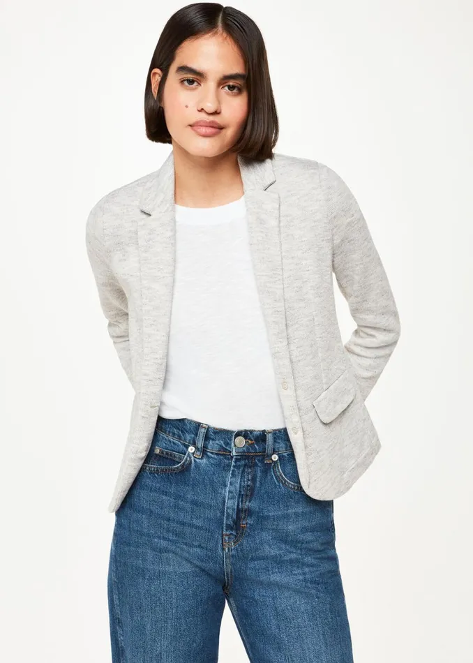 Women Coats and Jackets Whistles Grey Slim Jersey Jacket