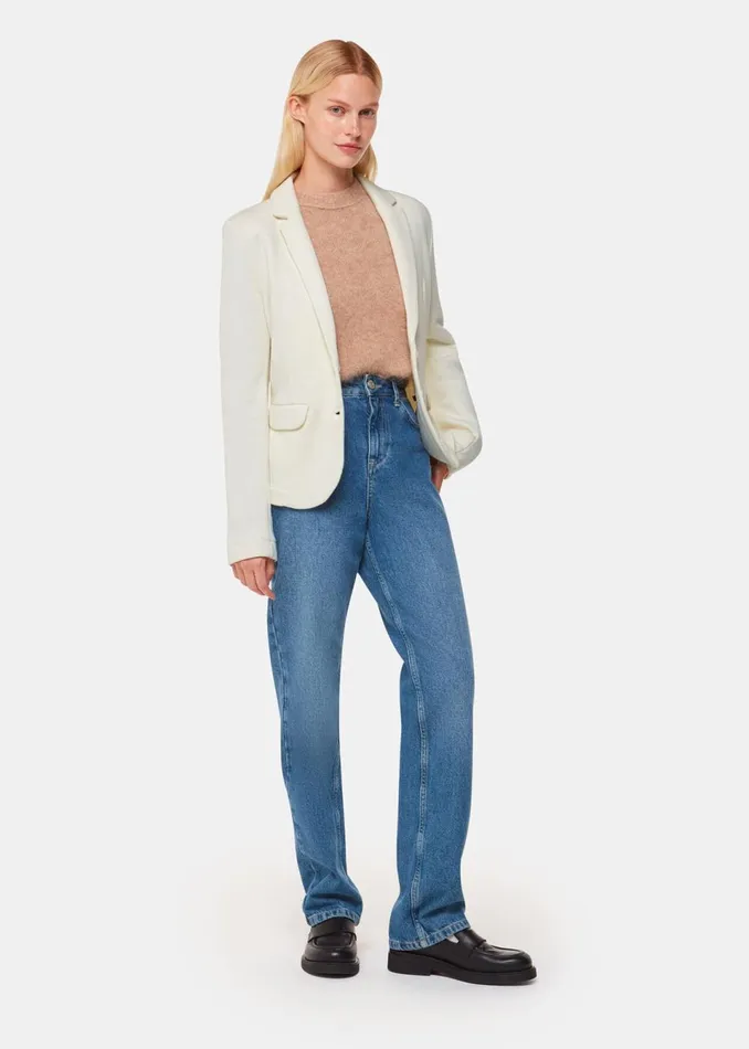 Women Coats and Jackets Whistles Ivory Slim Jersey Jacket