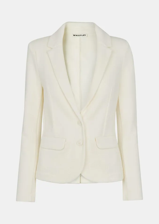 Women Coats and Jackets Whistles Ivory Slim Jersey Jacket