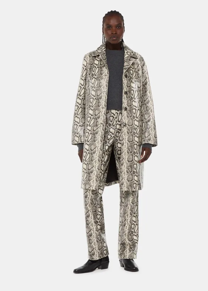 Women Coats and Jackets Whistles Multicolour Iyana Snake Print Leather Coat