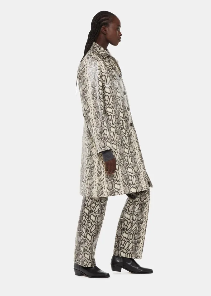 Women Coats and Jackets Whistles Multicolour Iyana Snake Print Leather Coat
